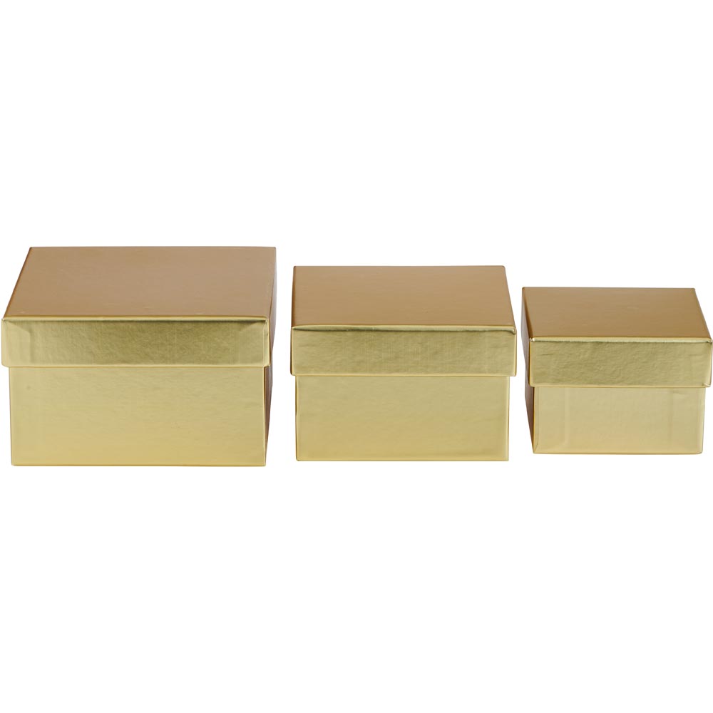 Wilko Gold Glitter Boxes 3 Pack Image 2