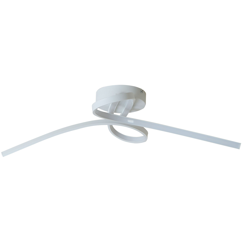 Lighting Collection Furness White Metal Twisted LED Flush Ceiling Light Image 1