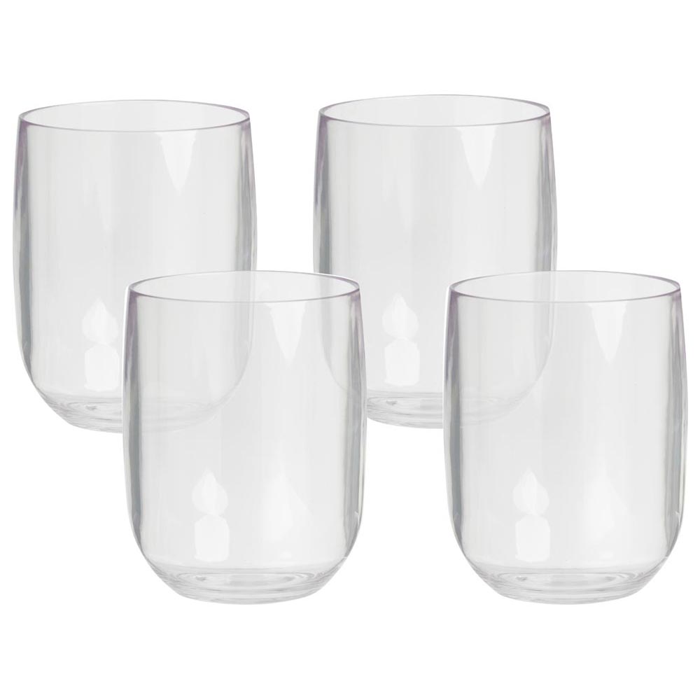 Wilko Clear Plastic Lo Ball Tumbler 4 Pack Image 1
