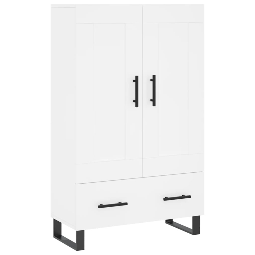 vidaXL 2 Door Single Drawer White Highboard Image 2