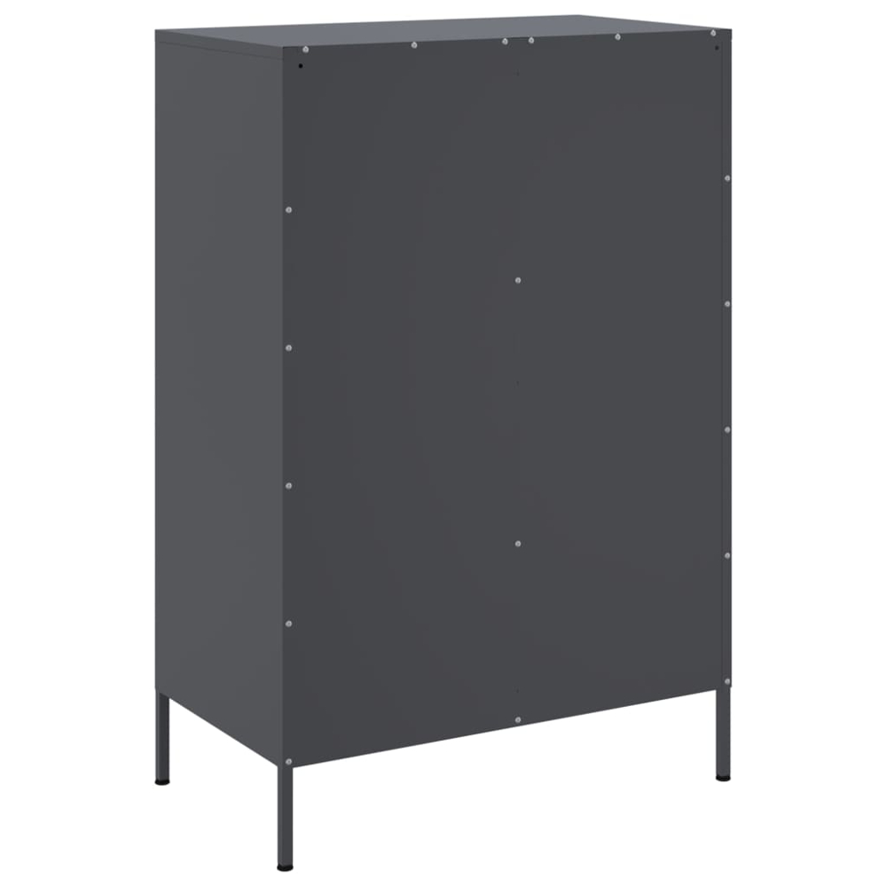 vidaXL 2 Drawer 4 Shelf Anthracite Cold-Rolled Steel Highboard Image 8