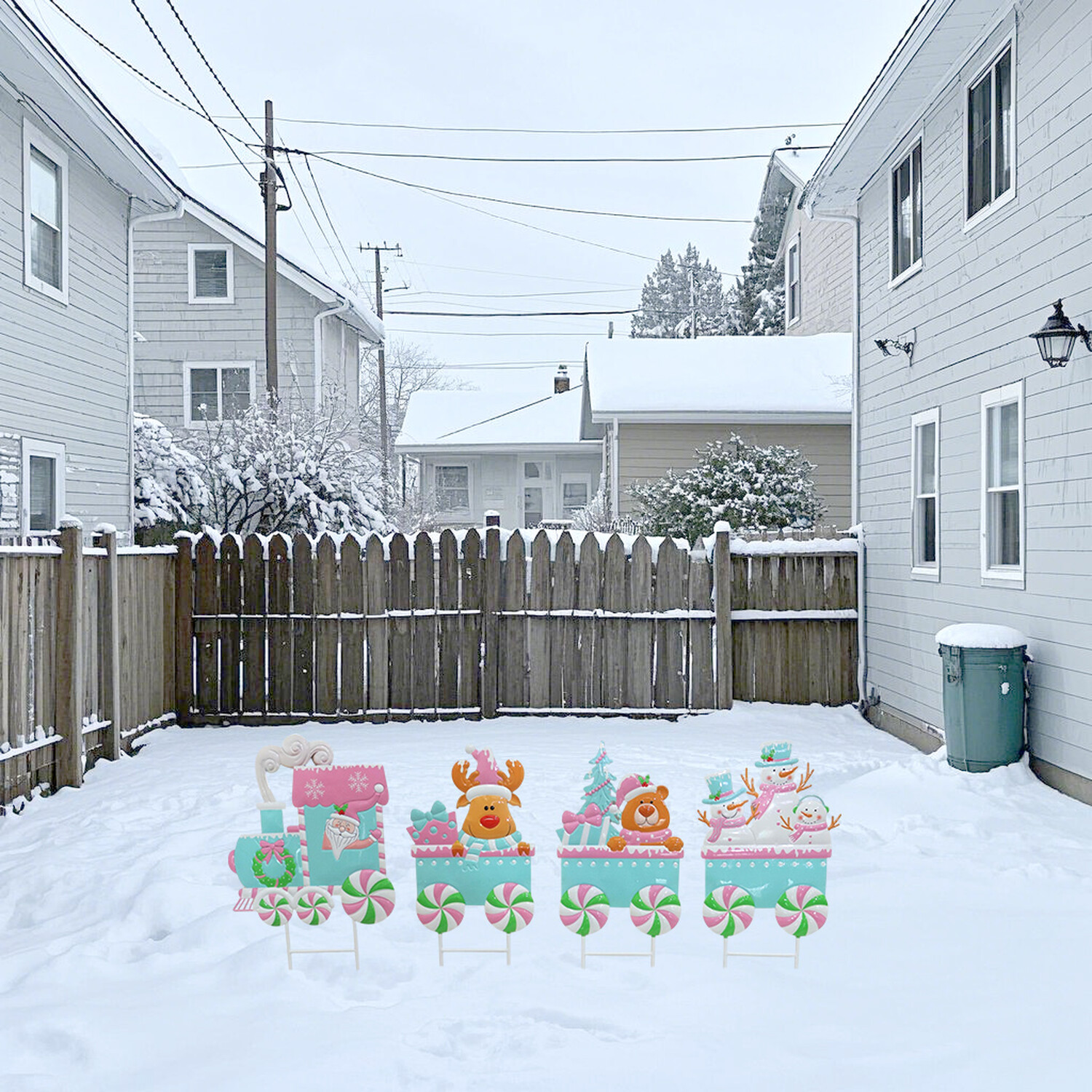 Pink and Blue Train Stake Image 3