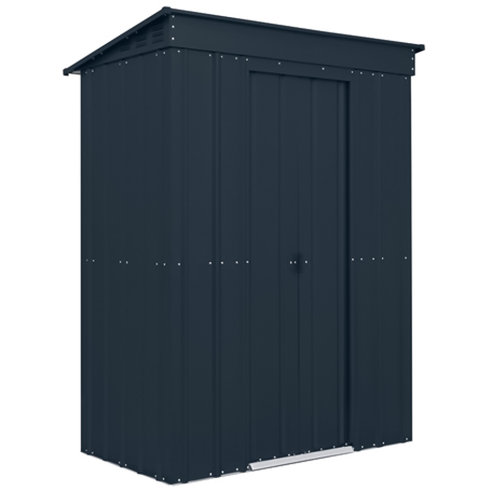 StoreMore Globel 5 x 3ft Double Door Anthracite Grey Pent Metal Shed Image 1