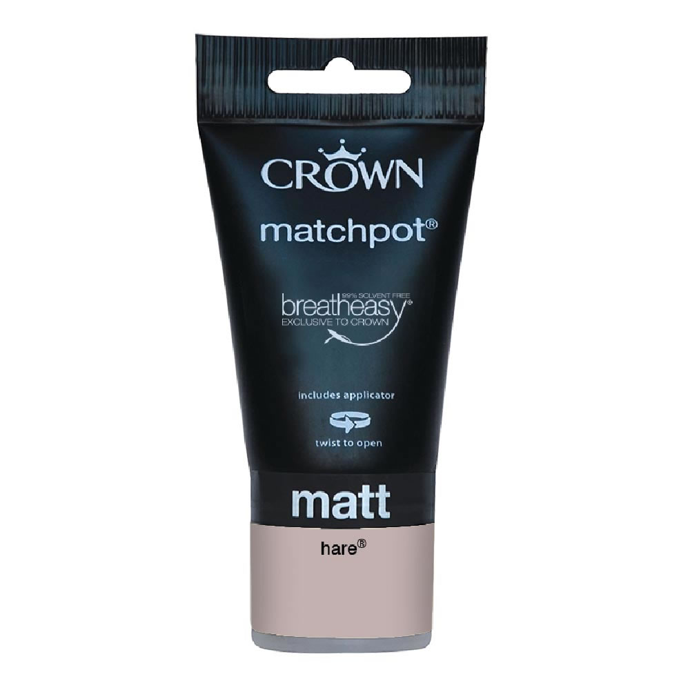 Crown Matt Emulsion Paint Tester Pot Hare 40ml Image 1