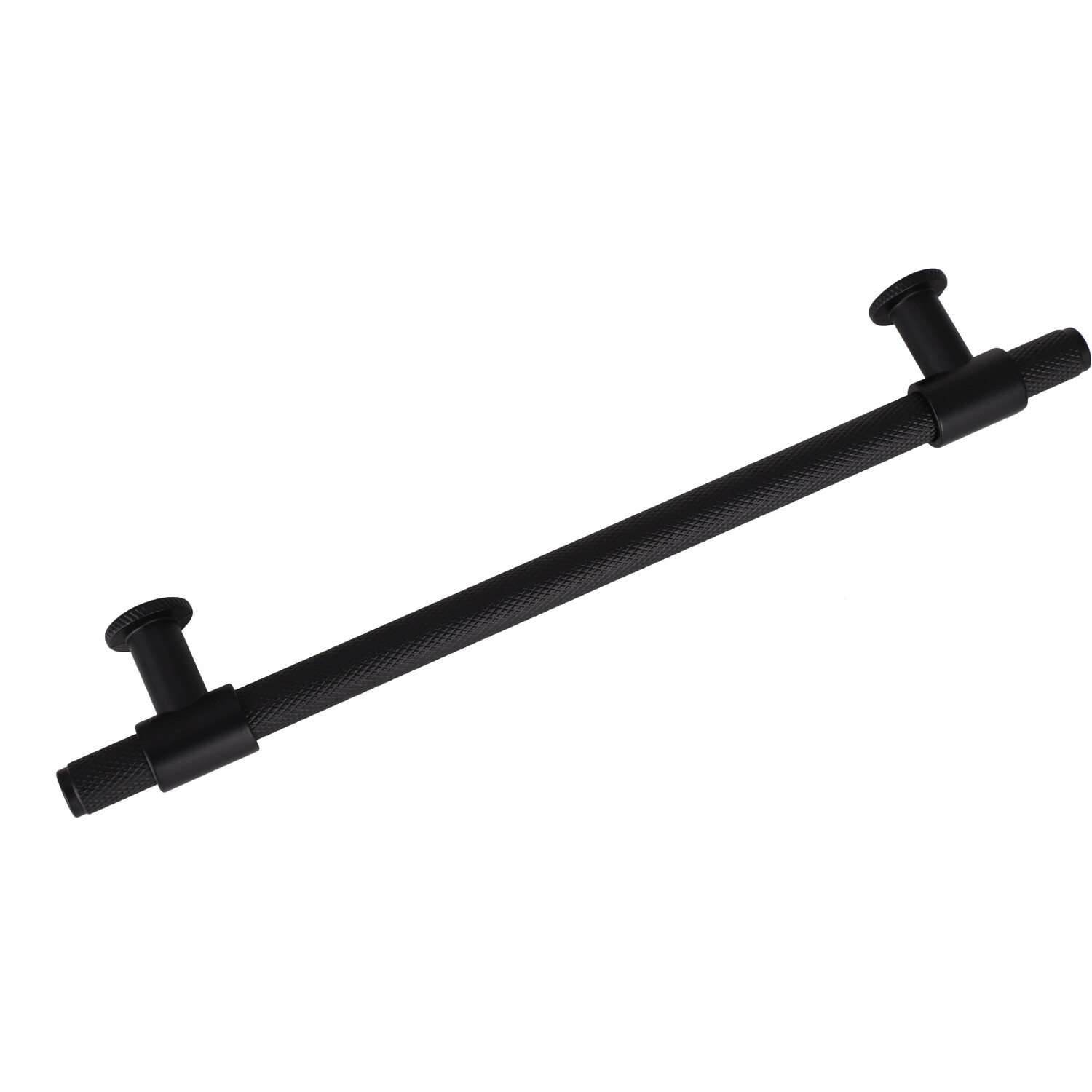 Pack of 2 Fulham Knurl T Bar Cabinet Handles Matt Black 192 mm Image 2