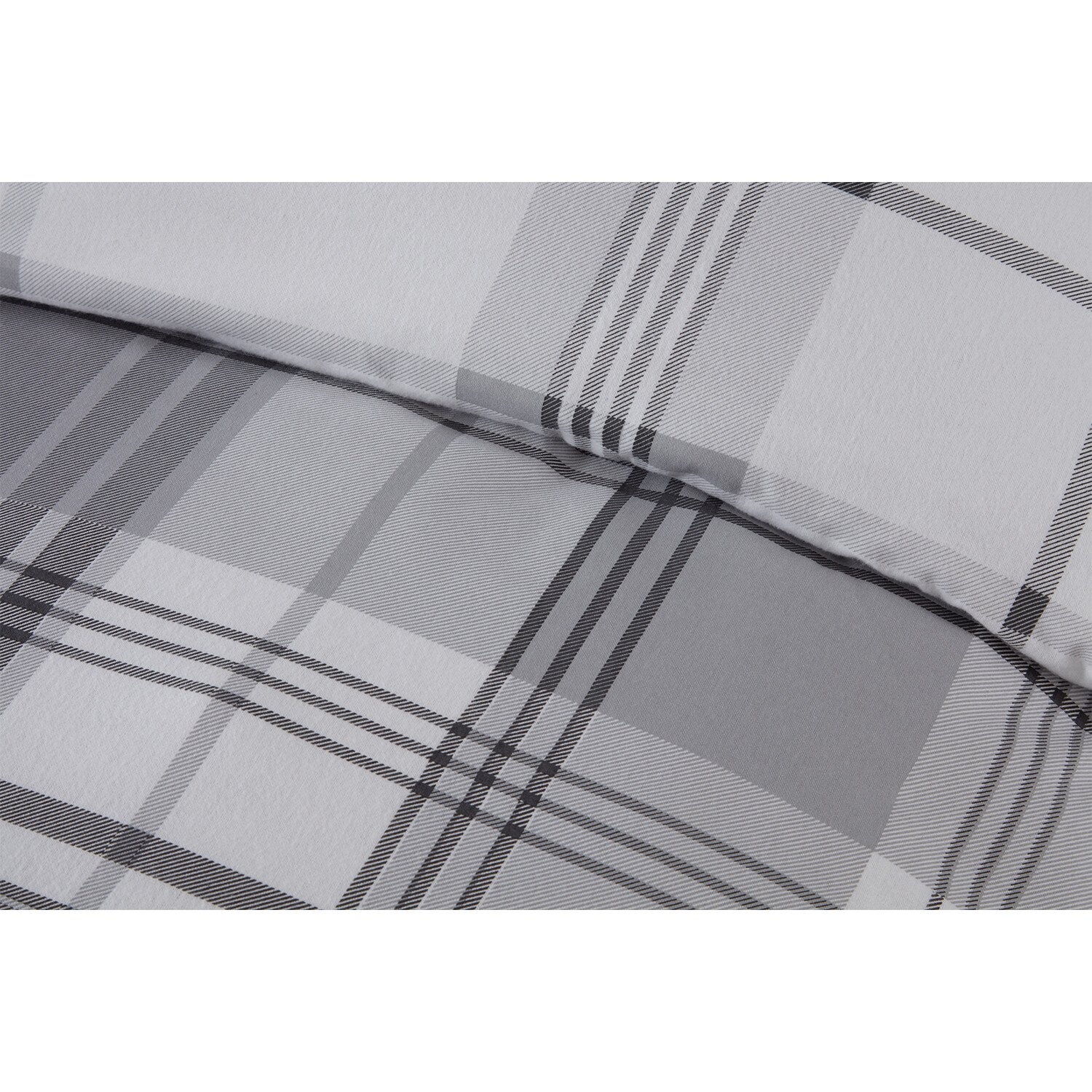Divante Hamilton Super King Grey Check Duvet Set Image 3