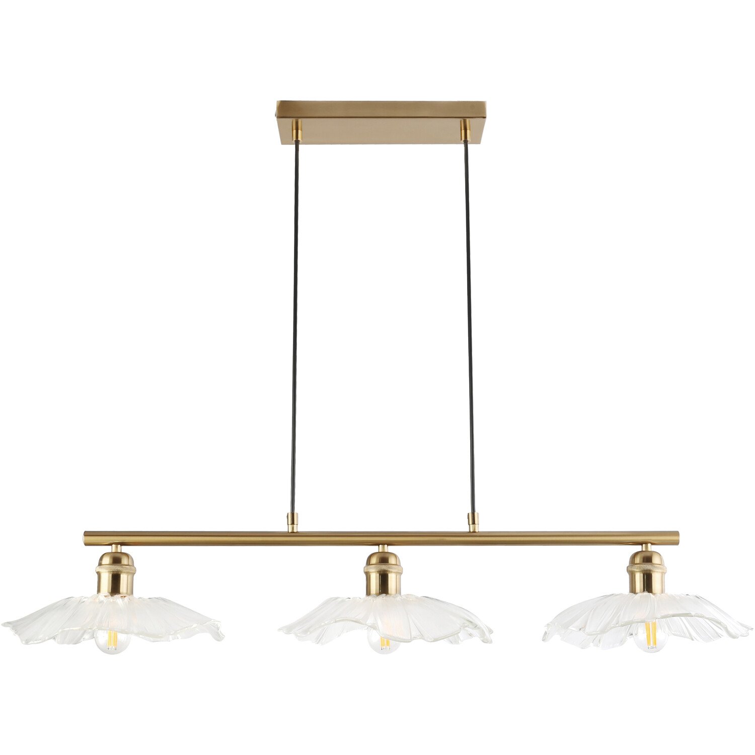 3 Light Flower Ceiling Fitting Champagne Image 3