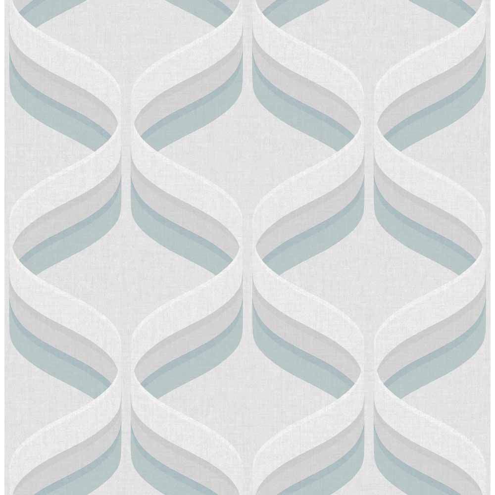 Fresco Retro Ogee Wallpaper Sky Blue Image 1