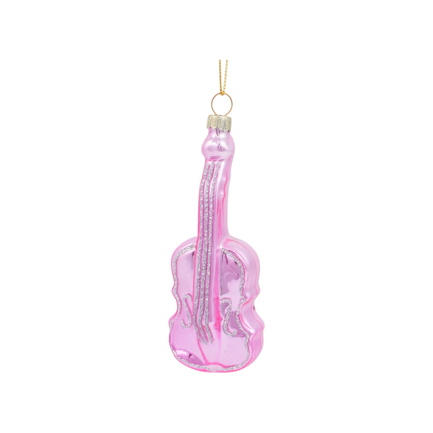 Glass Guitar Decoration Pink Image