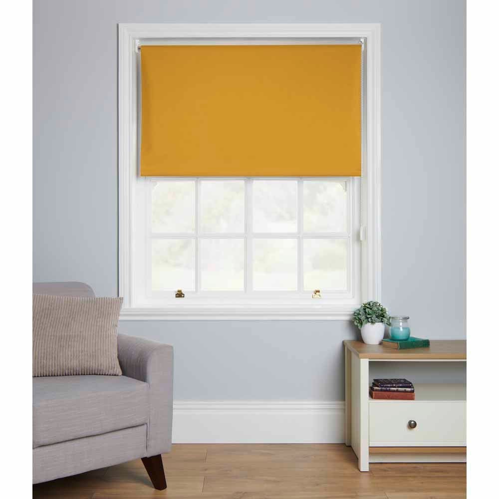 Wilko Ochre Blackout Roller Blinds  180 x 160cm Image 1