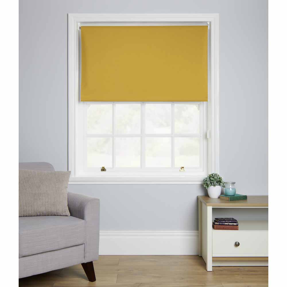 Wilko Ochre Blackout Roller Blinds 60 x 160cm Image 1