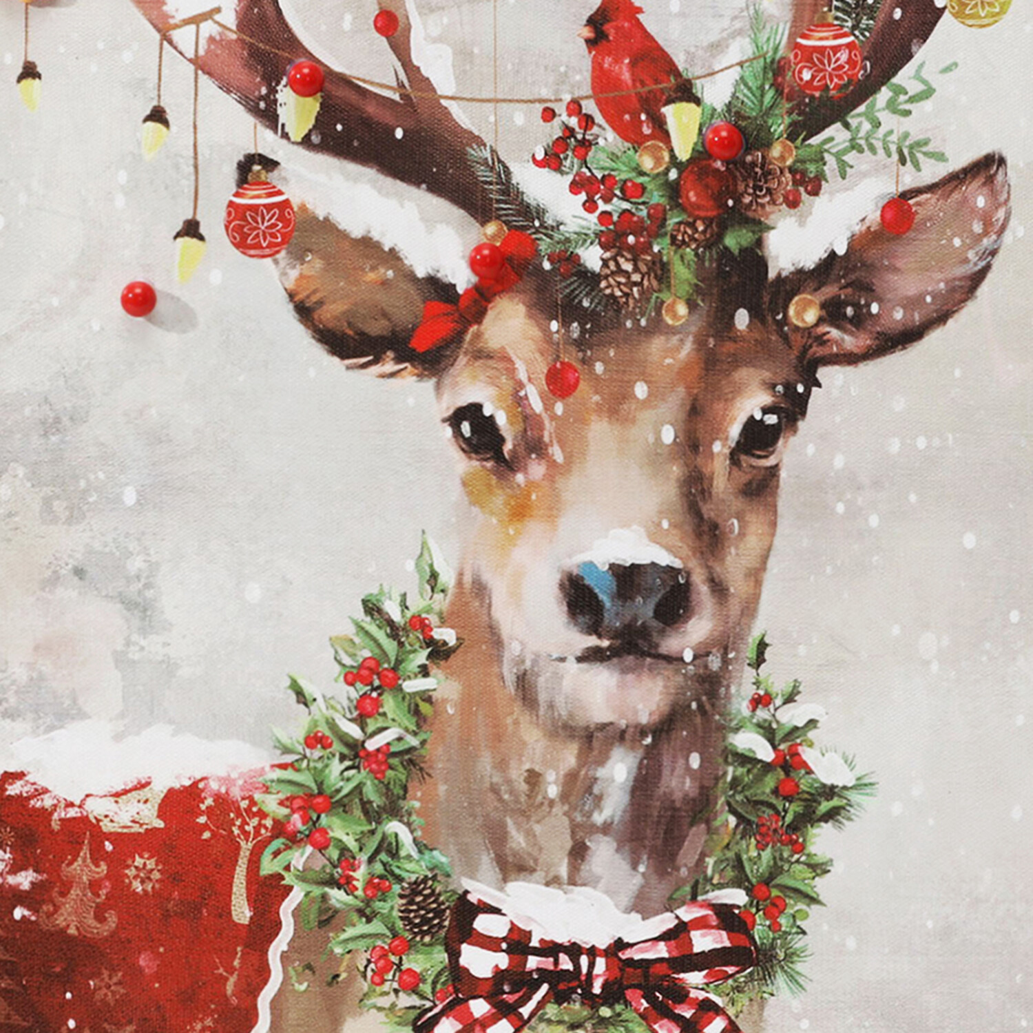 Adorned Frosted Reindeer Framed Wall Art Image 4