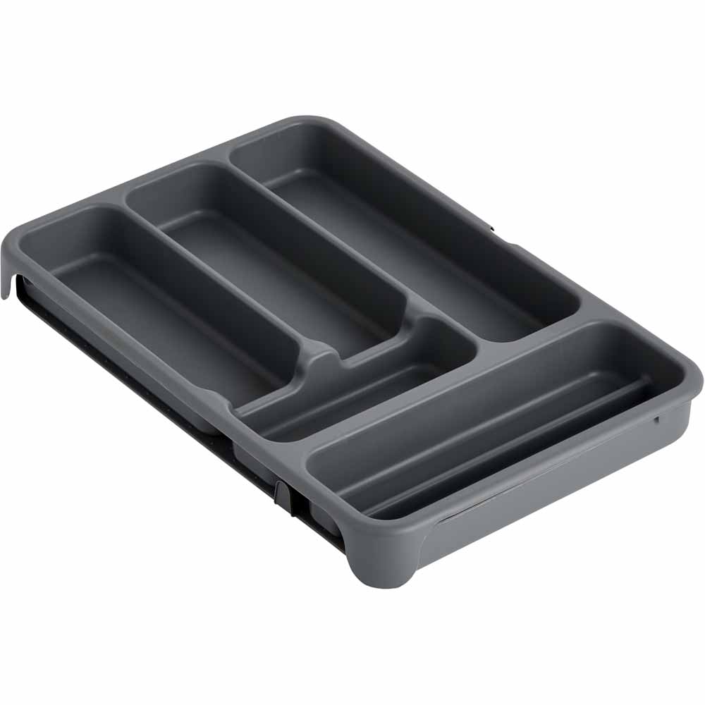 Wilko Dark Grey Cutlery Tray Wilko