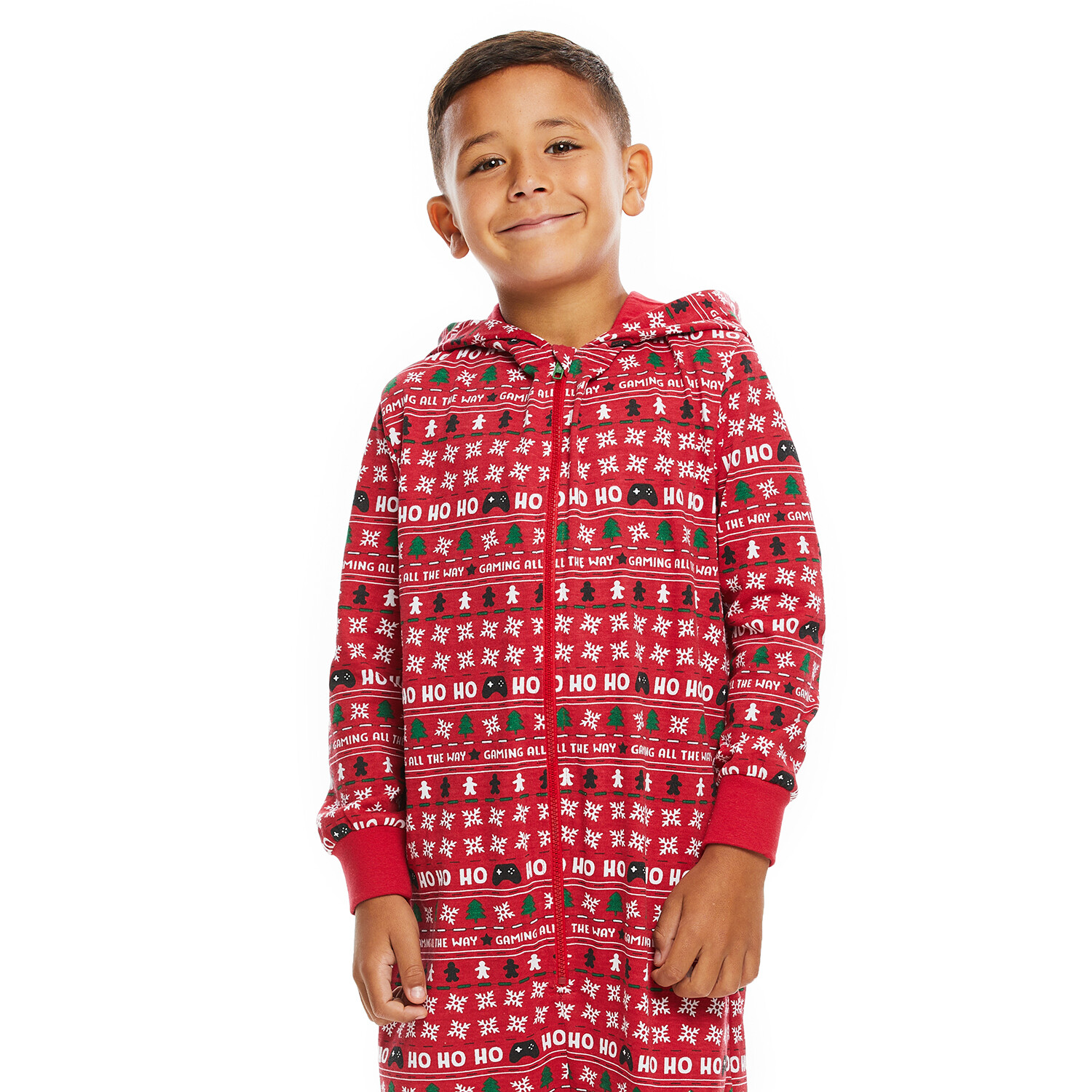Boys Gamer Christmas Onesie - Red / 10-12 Years Image 1
