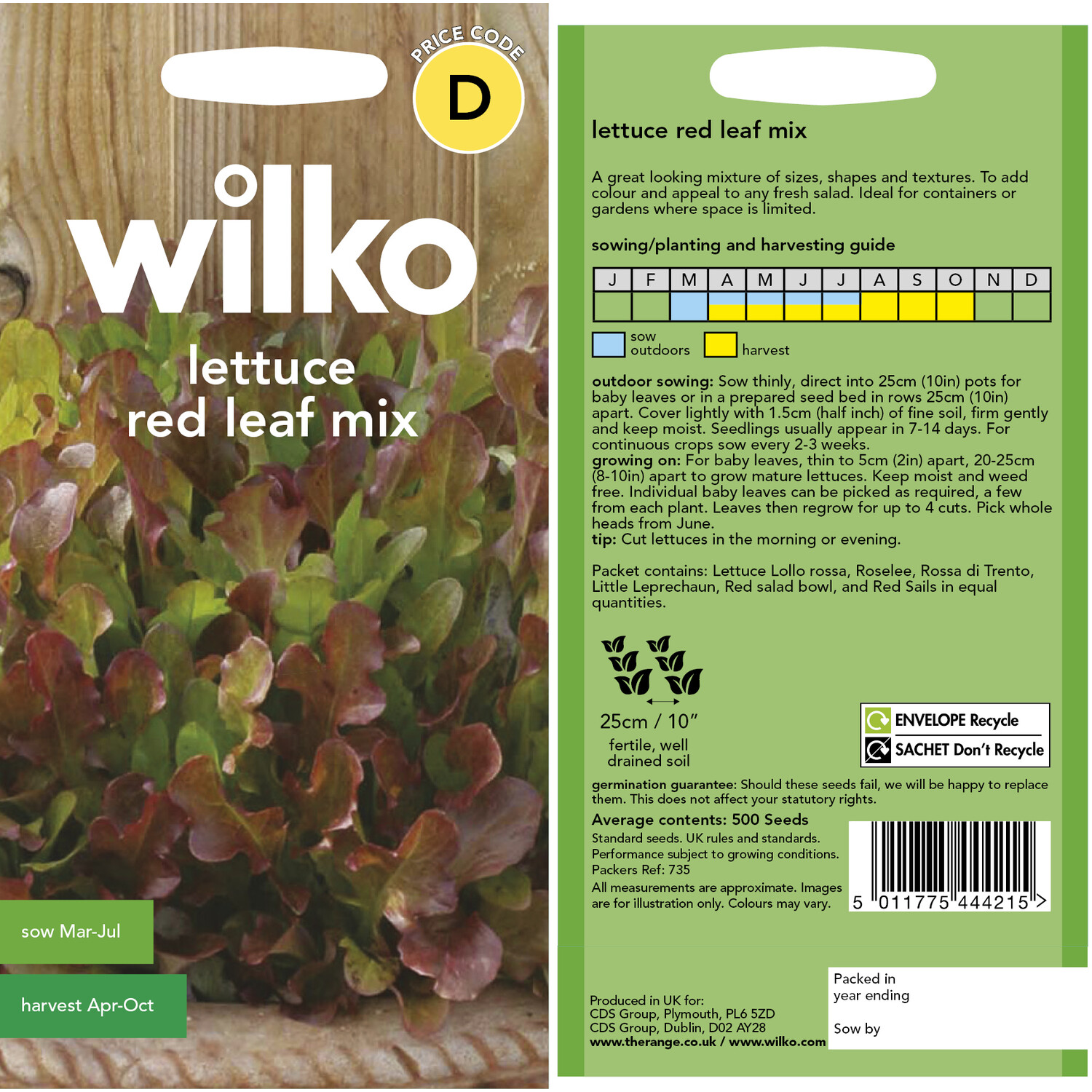 Lettuce Red Leaf Seeds Red and Green Image 3