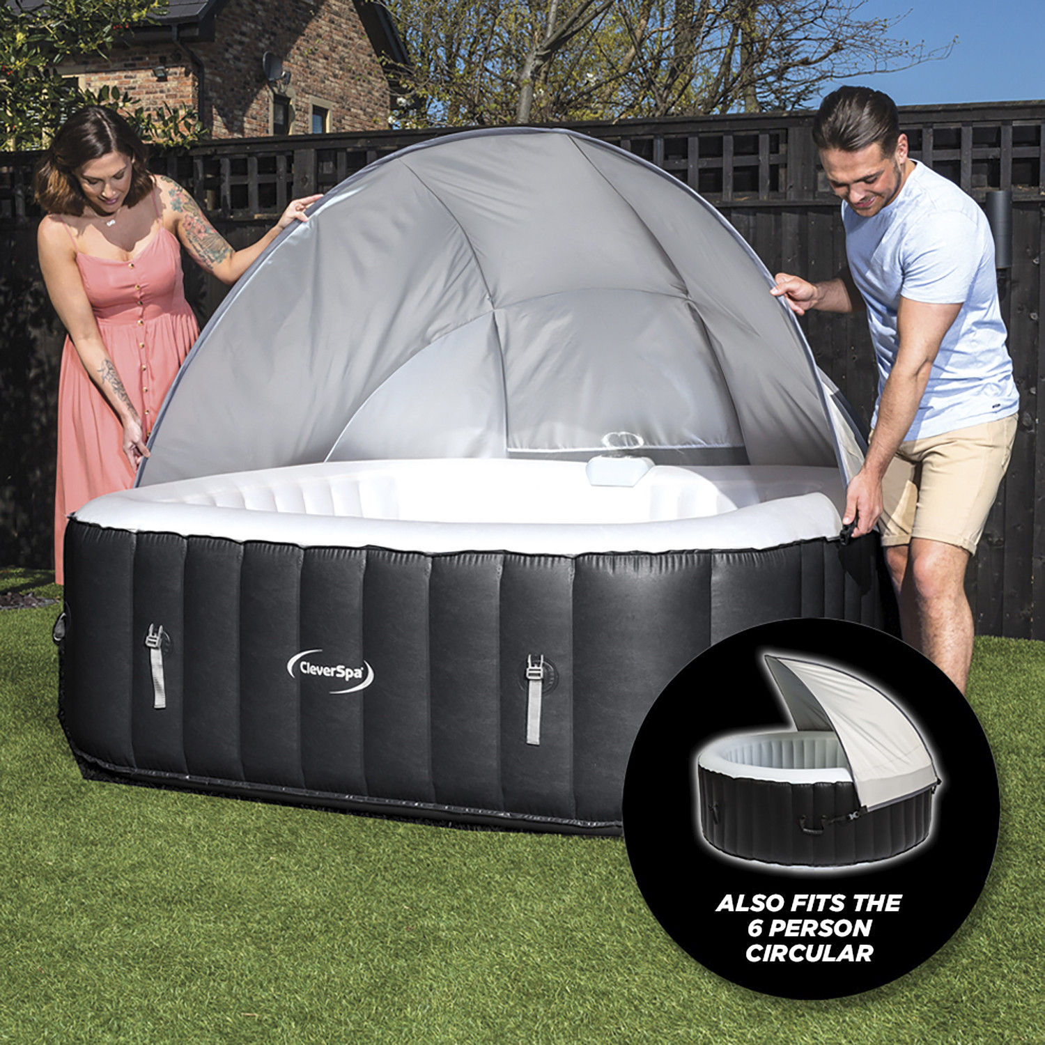 CleverSpa Hot Tub Canopy Grey 6 person hot tub Image 4