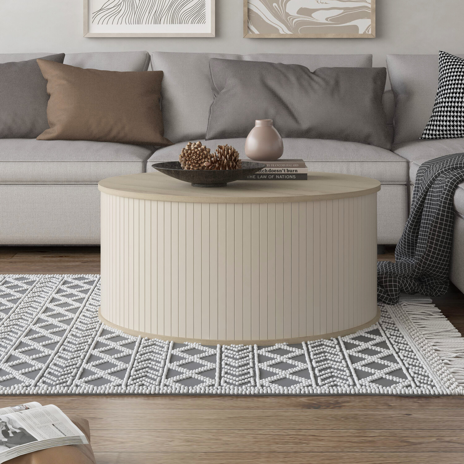 Mateo Round Coffee Table Beige Image 2