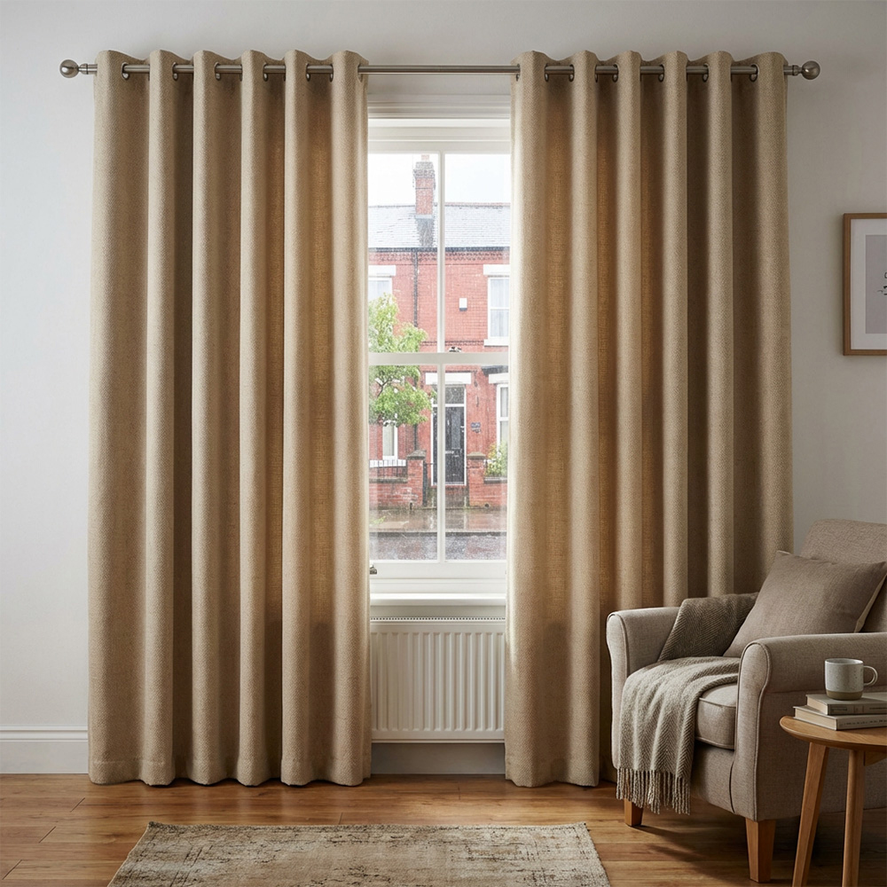 Divante Hoxton Natural Blackout Eyelet Curtain 229cm Image 4