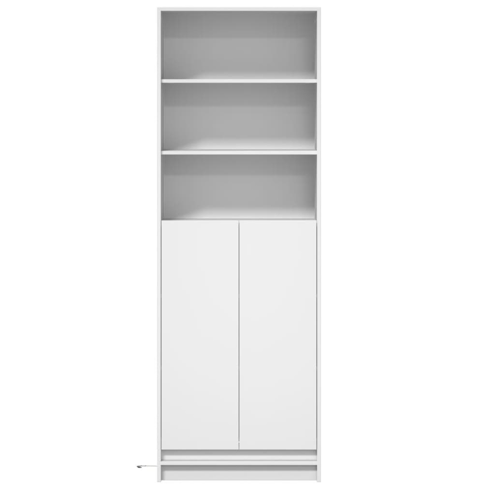 vidaXL 2 Door 3 Shelf White Highboard with RGB LED Lights Image 5