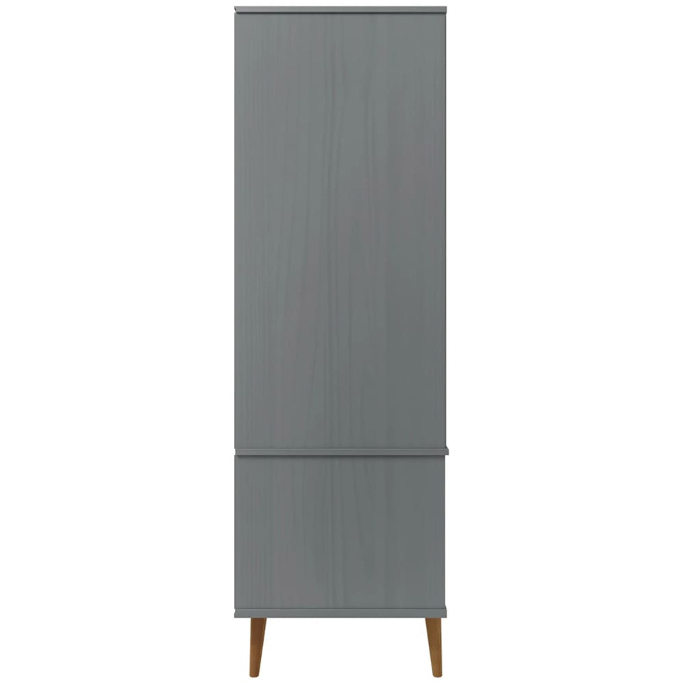 vidaXL Molde 2 Door 2 Drawer Grey Solid Wood Pine Wardrobe Image 6