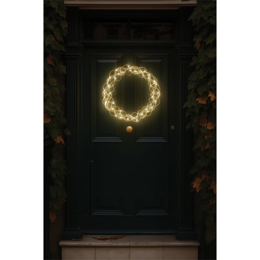Xmas Haus LED Copper Wire Wreath Image 7