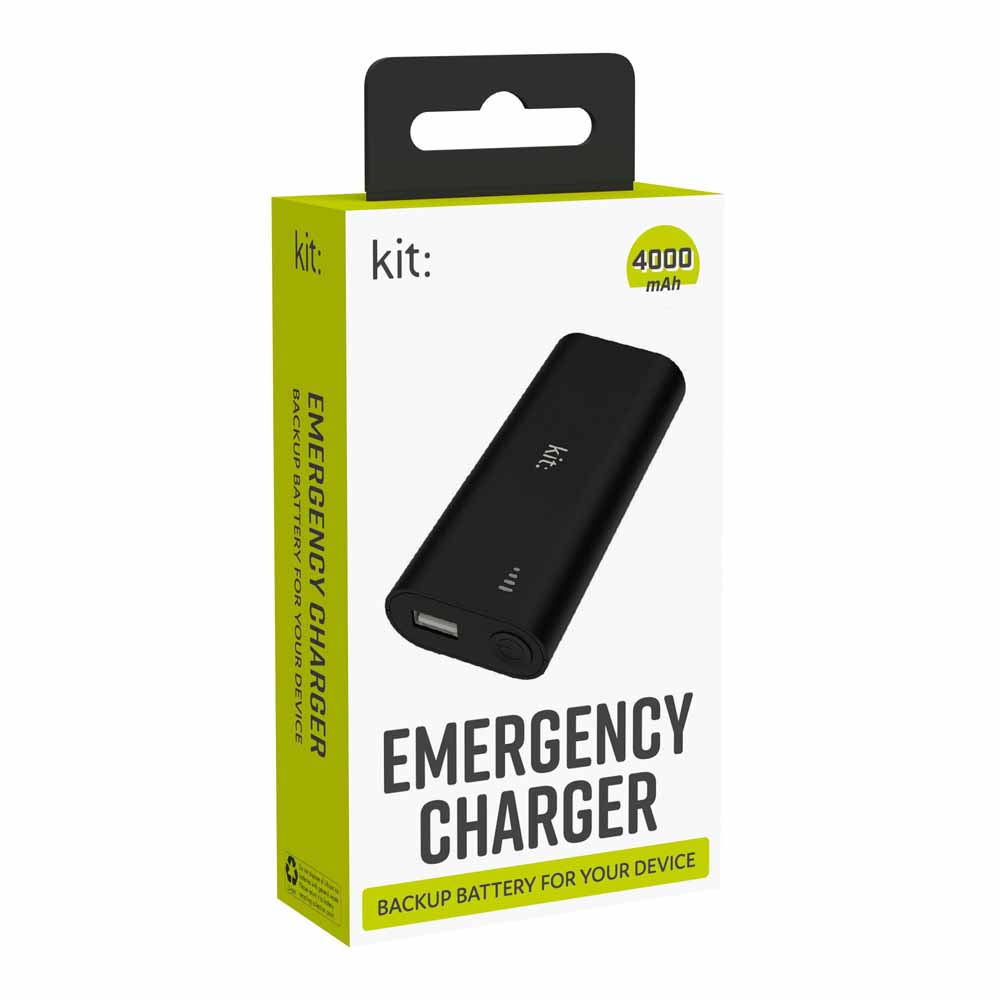 Kit Essentials Power Bank 4000mAh Black Wilko