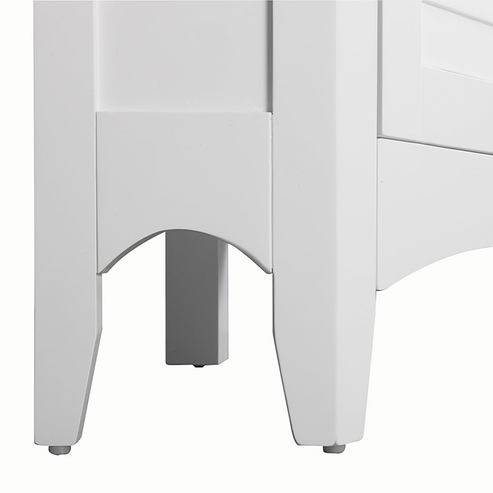 Teamson Home Glancy Single Door White Wooden Corner Stand Floor Cabinet Image 5