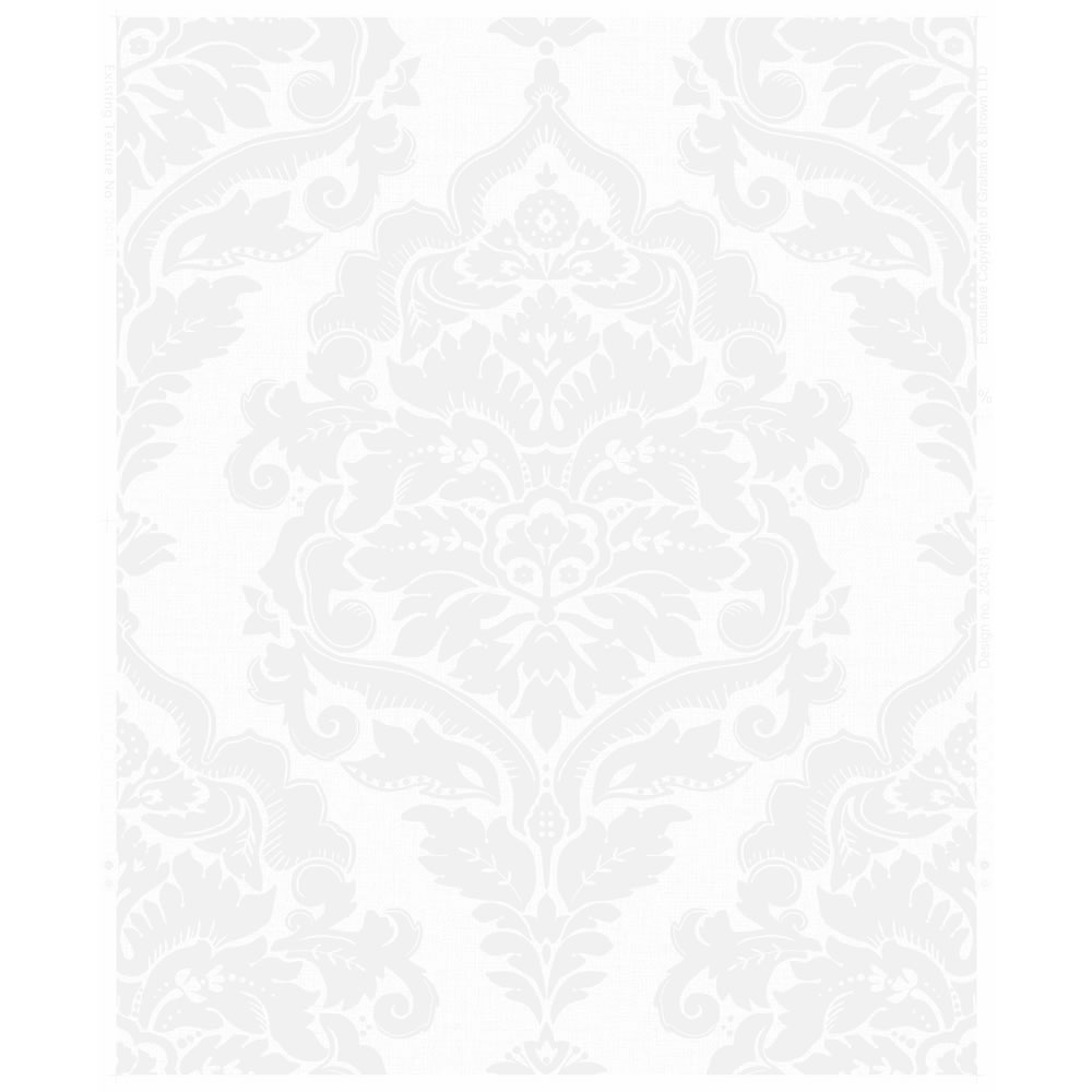 Wilko Damask White Wallpaper Image 1