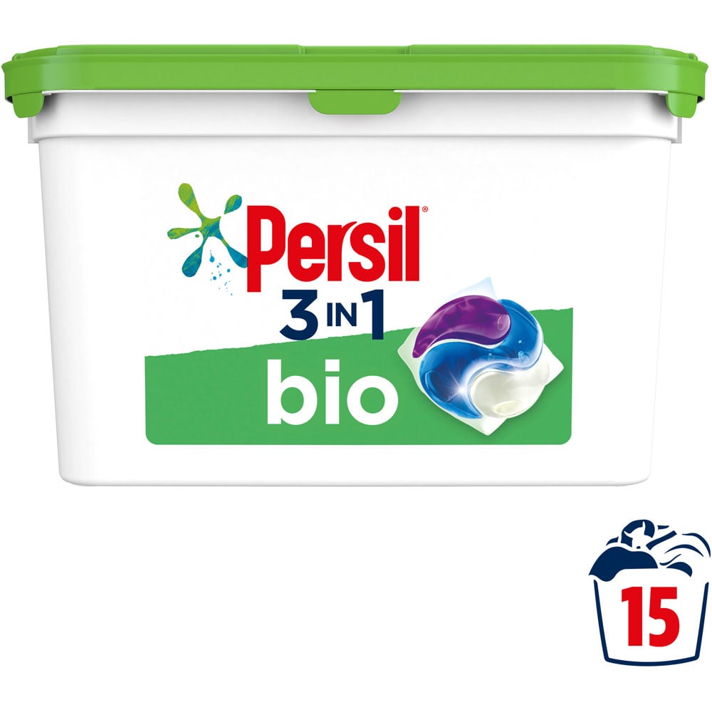 Persil Bio 3 in 1 Laundry Washing Capsules 15 Washes Case of 3 Image 3