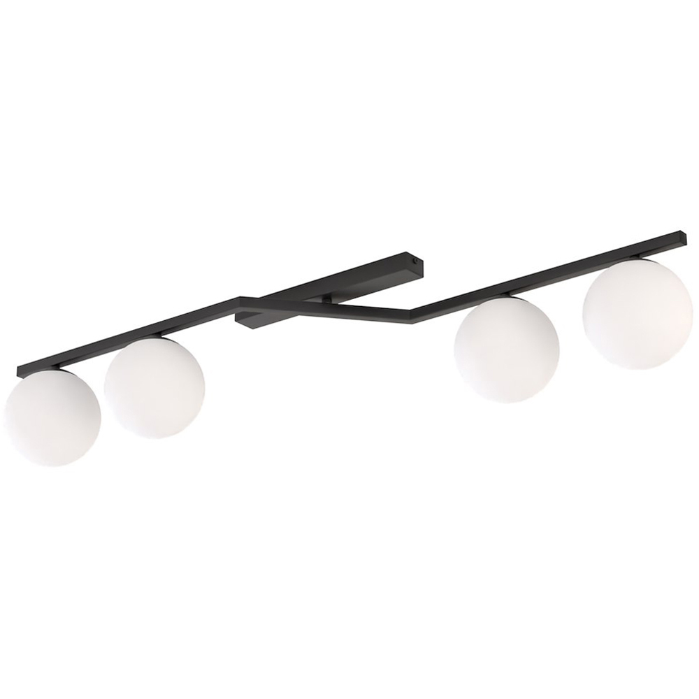 Emibig Nation 4 Light White Shade Black Ceiling Lamp Image 1