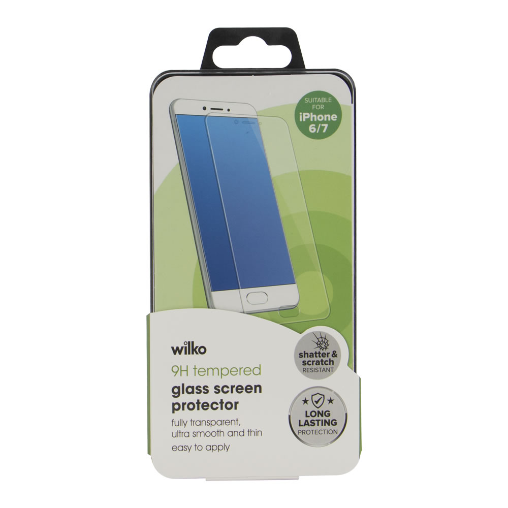 Wilko Tempered Glass Phone Screen Protector Suitable for iPhone 6/7 Image 1