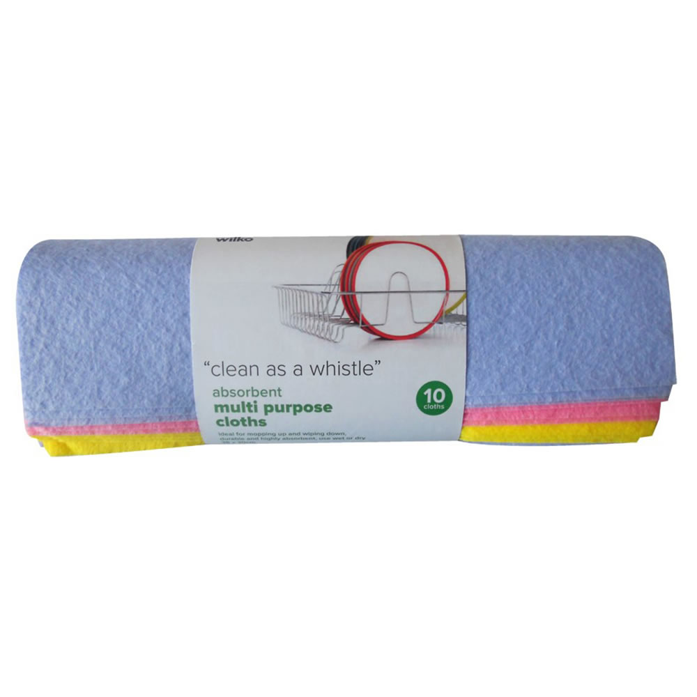 Wilko Absorbent Multi Purpose Cloths 10 pack Image