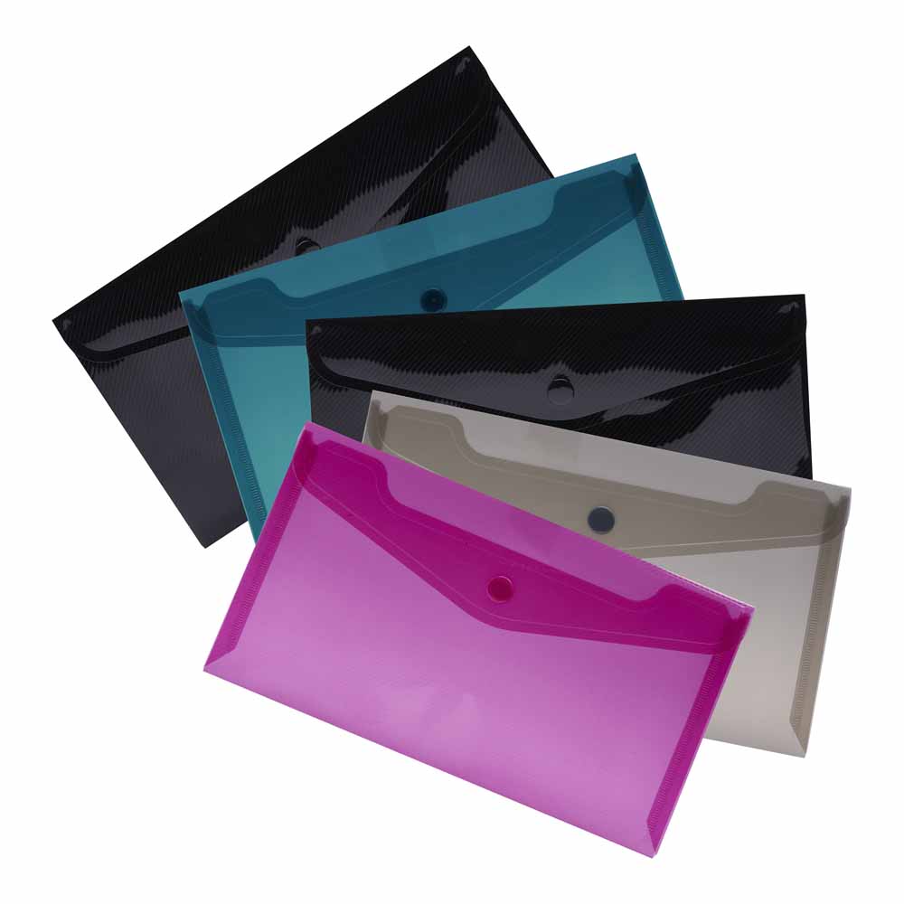 Wilko Button Wallet Assorted Colours 5 pack Image 1