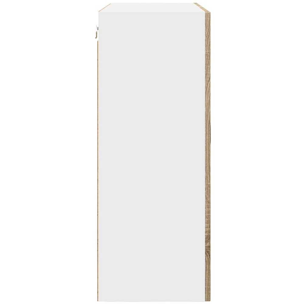 vidaXL 2 Glass Door Smoked Oak Kitchen Wall Cabinet Image 6