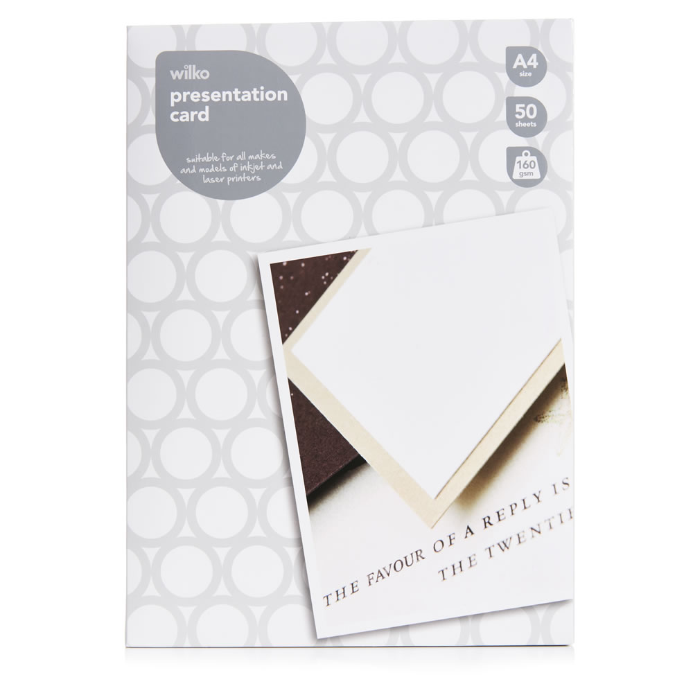 Wilko A4 Presentation Cards 50 Sheets Image