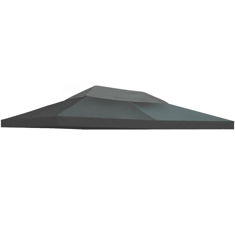 Outsunny 3 x 4m 2 Tie Deep Grey Replacement Gazebo Canopy Image 2