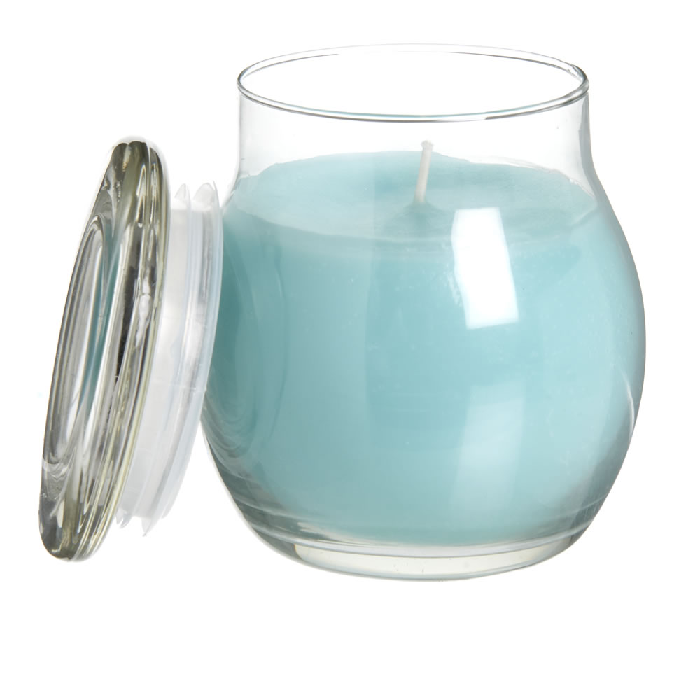 Wilko Tropical Passion Fruit and Blueberry Glass Candle Jar Image