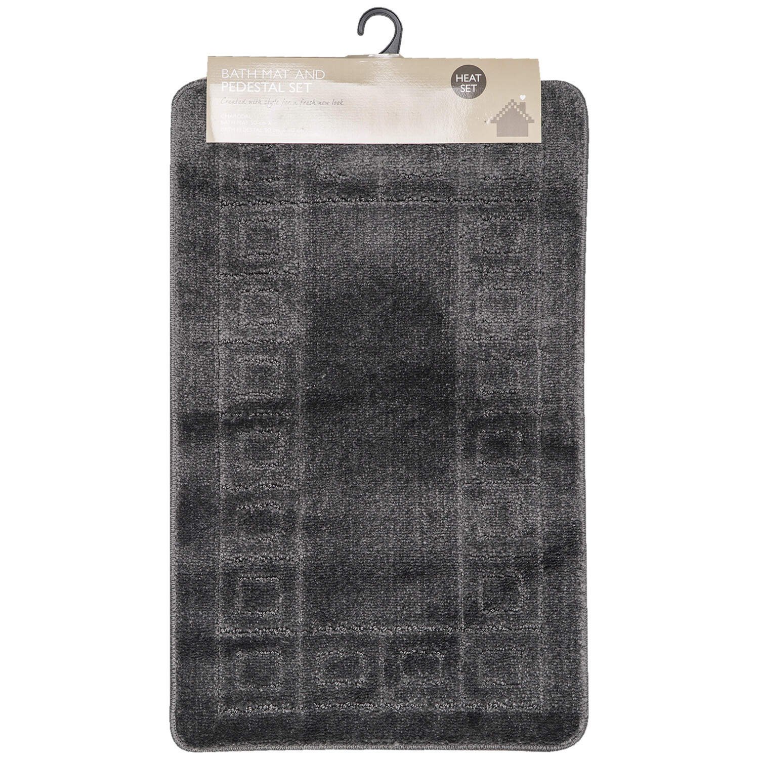 Charcoal Bath Mat and Pedestal Set Image