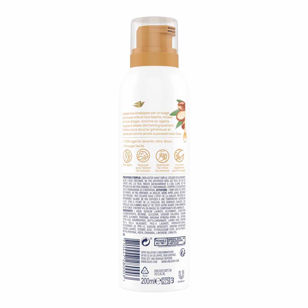 Dove with Argan Oil Shower & Shave Mousse 200ml Image 3