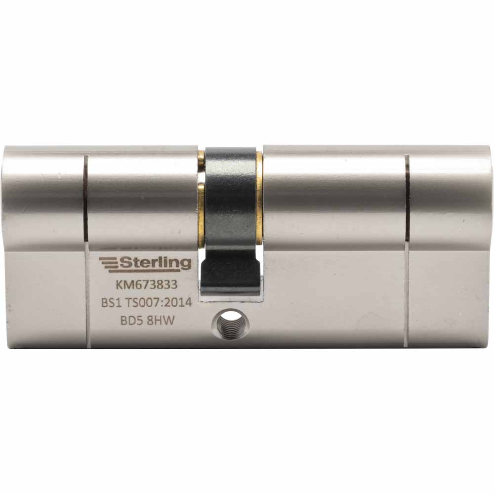 Wilko 35 x 35mm Satin Nickel Euro Profile Double 1 Star Cylinder Door Lock Image 3