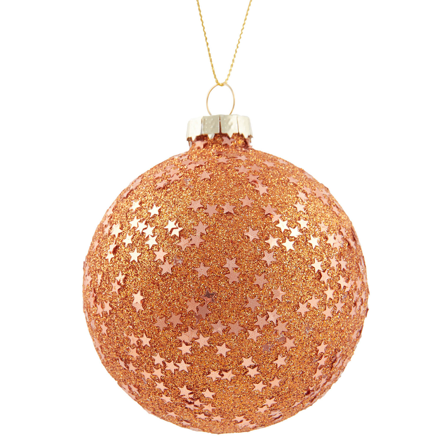 Amber Sequin Bauble Glass - Amber Image