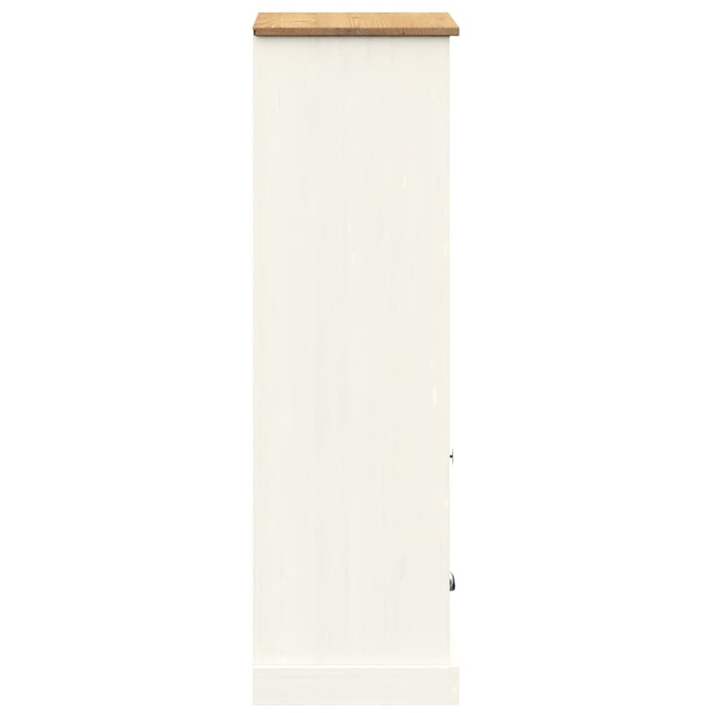 vidaXL Vigo 2 Drawer 2 Shelf White Solid Pine Wood Bookcase Image 6