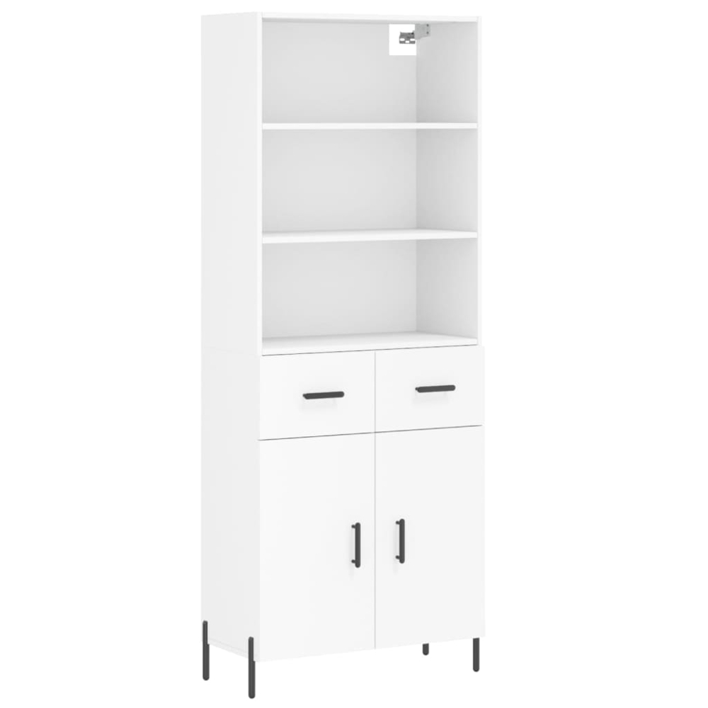 vidaXL 2 Door 2 Drawer 3 Shelf White Highboard Image 2