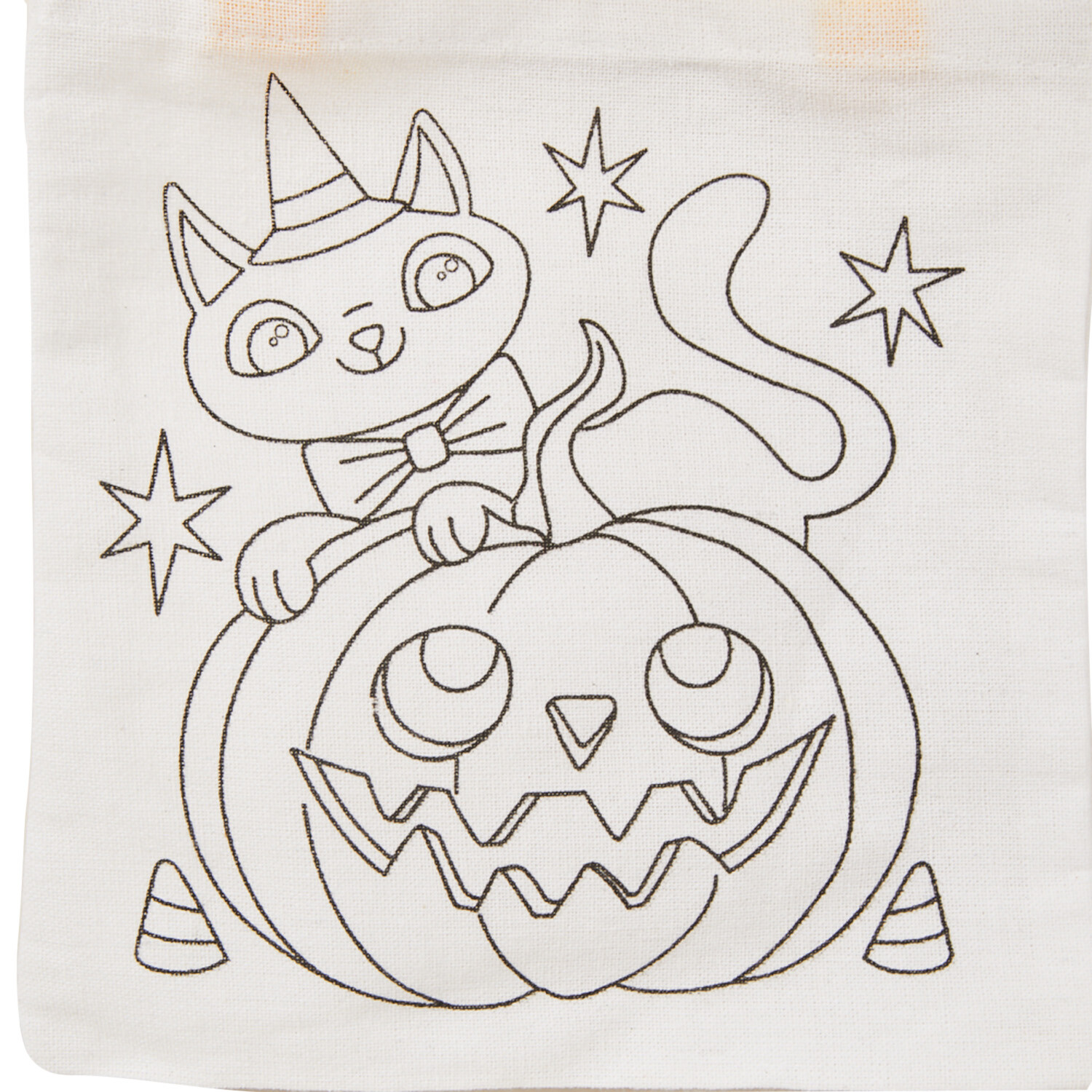 Colour Your Own Halloween Canvas Bag - White Image 2