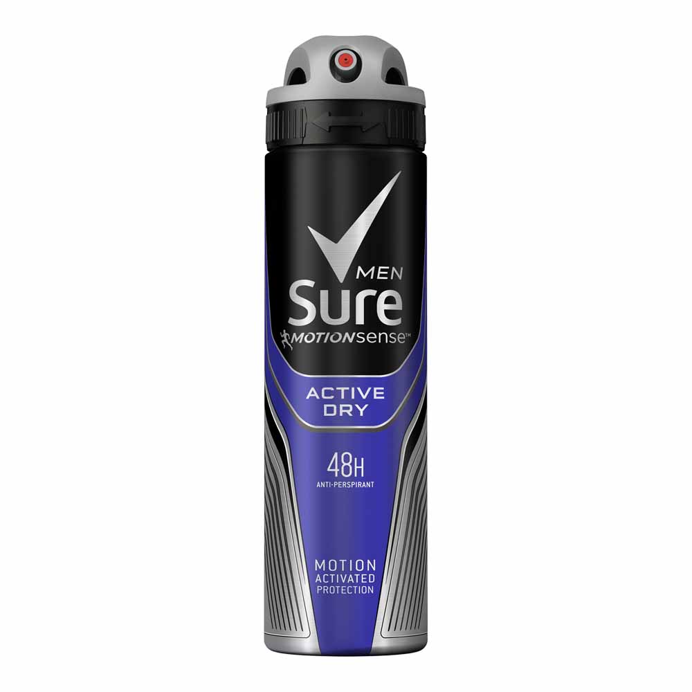 Sure For Men Active Dry Anti-Perspirant Spray 150ml Image 1