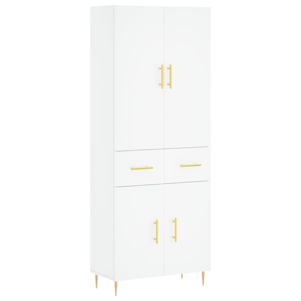vidaXL 4 Door 2 Drawer White Highboard Image 2
