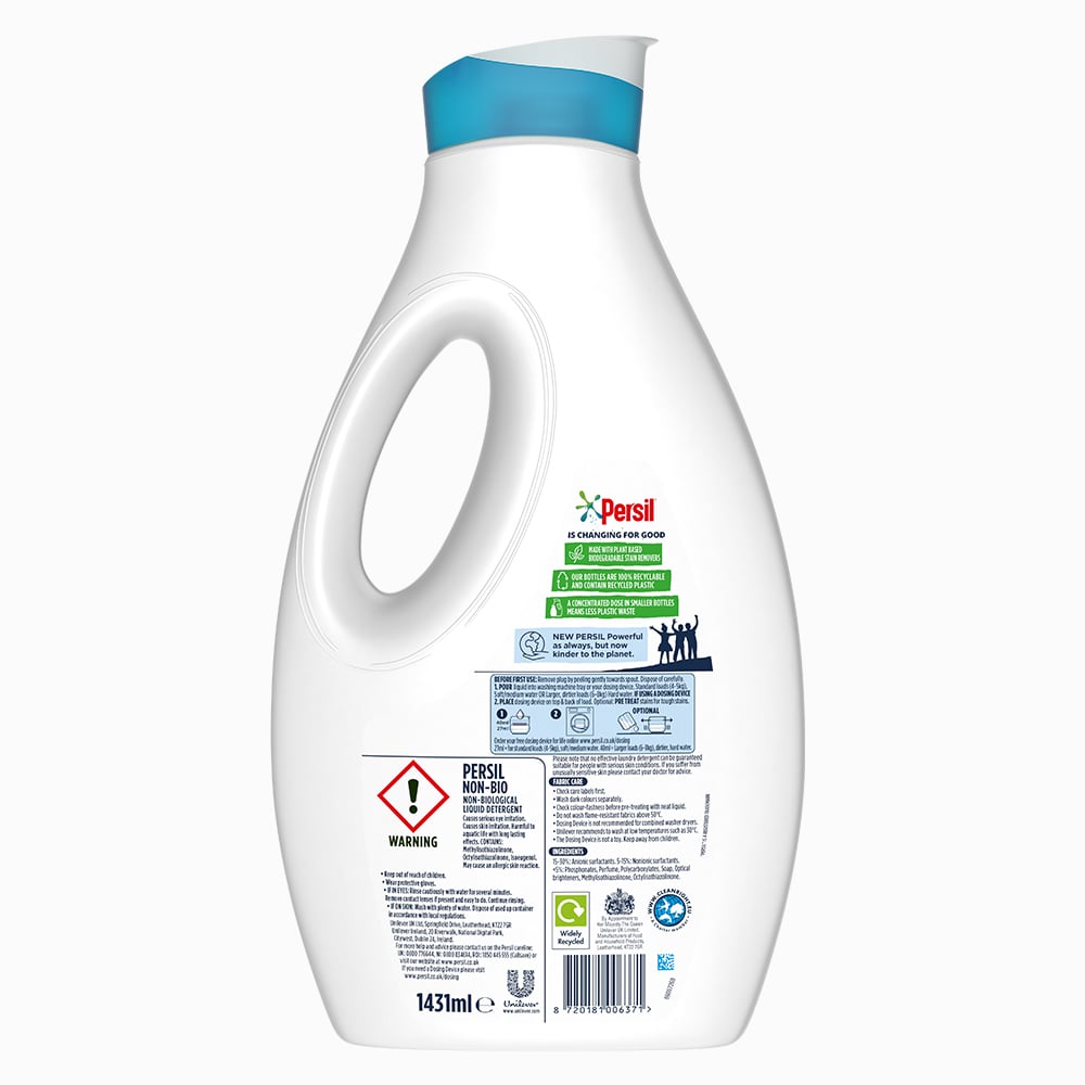 Persil Non Bio Liquid Detergent 53 Washes Case of 4 x 1.431L Image 4