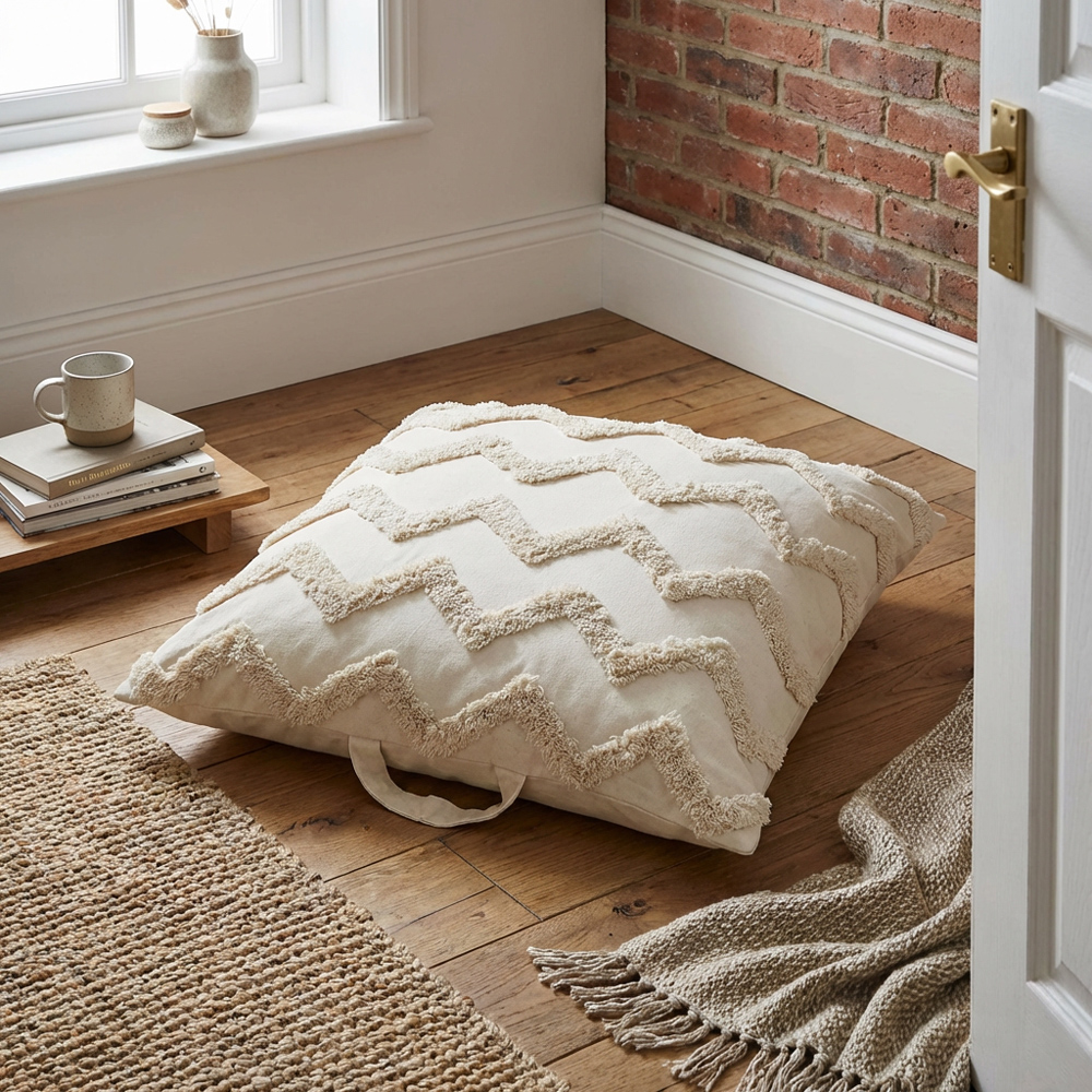 Kimana Tufted Floor Cushion - Natural Image 4