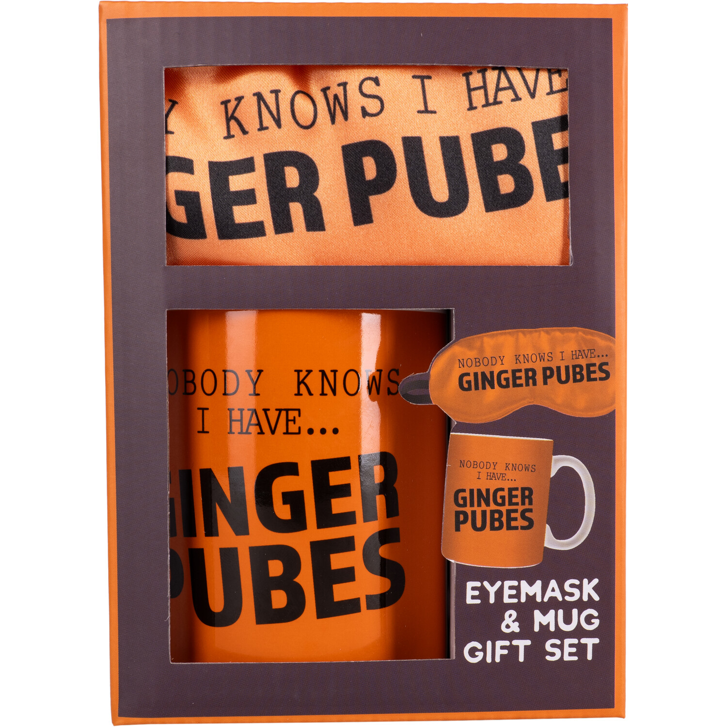 Nobody Knows I Have Ginger Pubes Eyemask and Mug Gift Set Orange Image 1