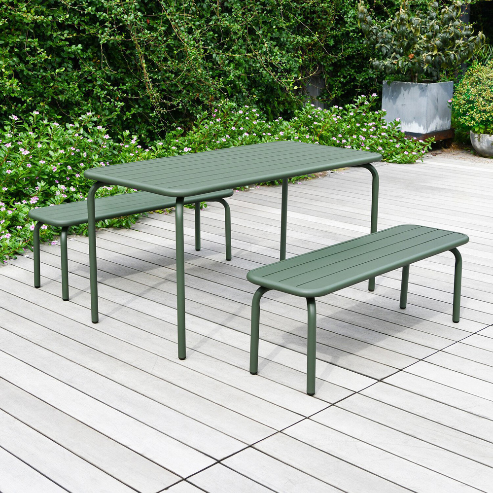 Eton Aluminium Bench Set Green Image 9